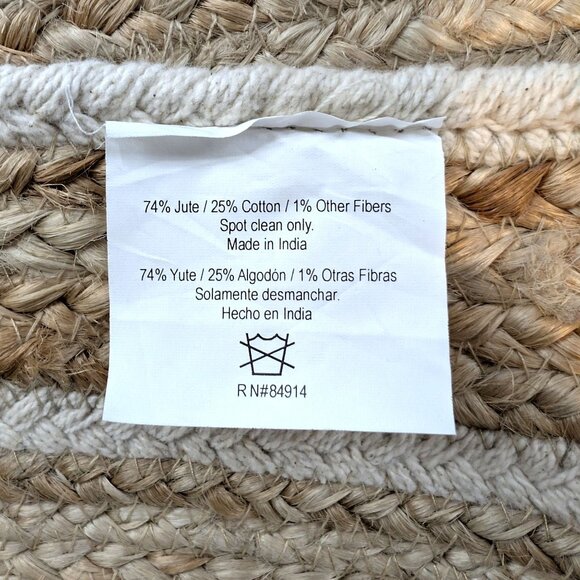 Large Jute Table Runner Brown Tan Cream Woven 80"x15" Heavyweight Farmhouse Chic - Picture 4 of 7